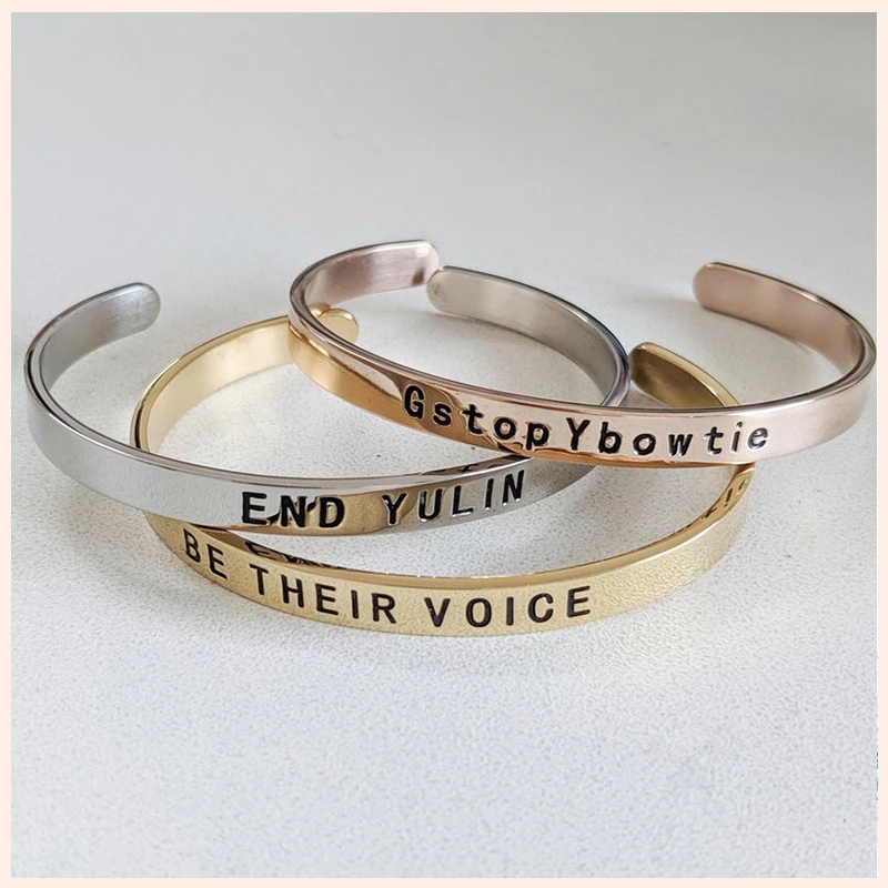 

SG Inspirational Bracelet 925 Silver Personalized Customize Engraved Letter & slogan Bangles For Women Fashion Jewelry Hot Sale.