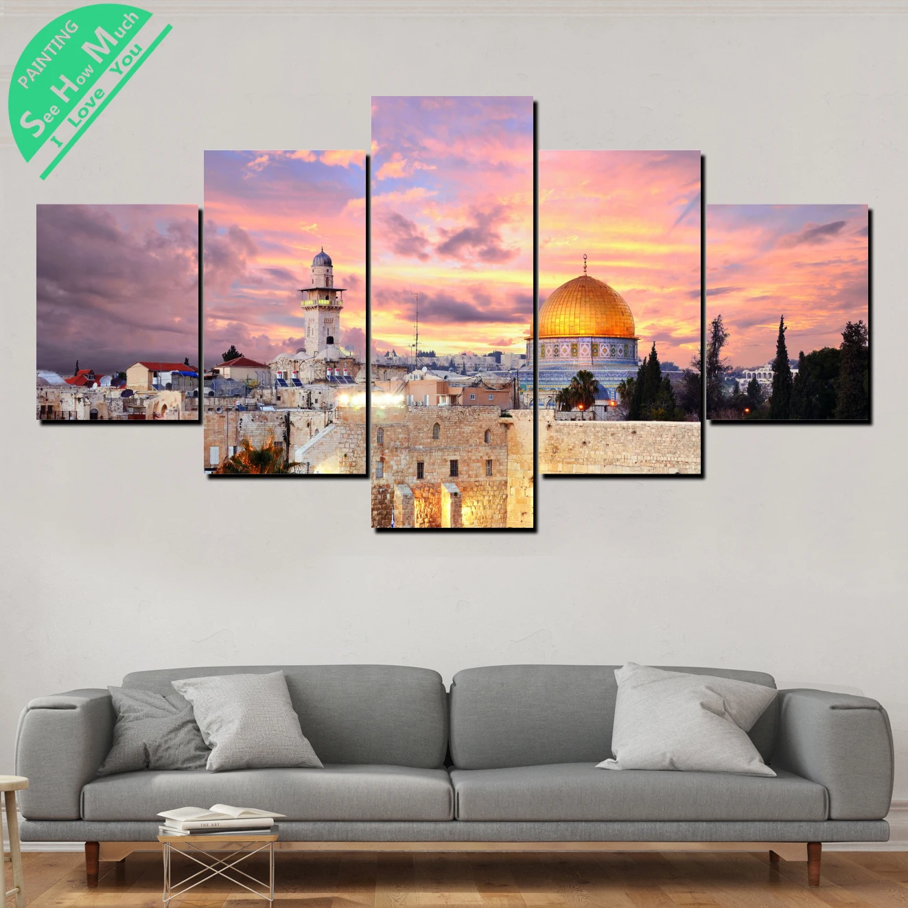 Лучший! 5 Шт. Израиль Иерусалим Холст Картины Wall Art Pictures Печать на Холсте Home Decor Плакат Украшения