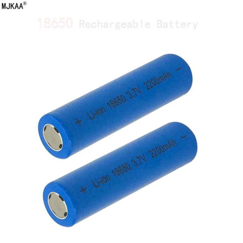 2 шт 18650 2200 mah 3,7 v литиевая батарея литий-ионная аккумуляторная батарея 18650 batteria плоские верхние батареи