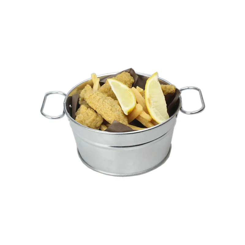 Creative Stainless Steel Fries Barrel Snack Barrel Fried Chicken Korean Black Western Restaurant Tableware Seafood