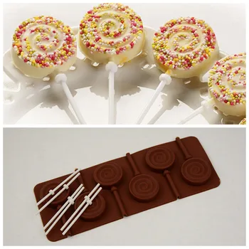 

Kitchen mold 6 continuous cyclone, circle lollipop cake mold, baking tool, chocolate mold, ice grid DIY