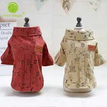 Мягкая Повседневная рубашка для собак милая собака Западная рубашка одежда для собак хлопковая одежда с граффити для маленьких средних собак