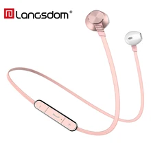 Langsdom auriculares Bluetooth Earphone Wi-fi Headphone Pink Xiaomi Vogue Metallic Magnet Earphones Rose Gold Headset Earbuds