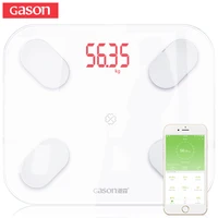 GASON S4 жира весы Smart Bluetooth этаж Вес Ванная комната масштаба Дисплей жира и воды мышечной массы ИМТ (для iOS или Android) - изображение