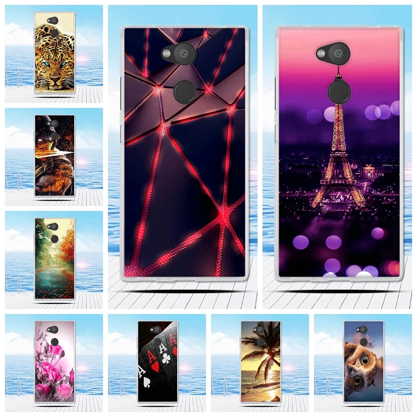 Чехол для Sony Xperia L2 чехол силиконовый с 3D рисунком цветка мягкий из ТПУ двойные