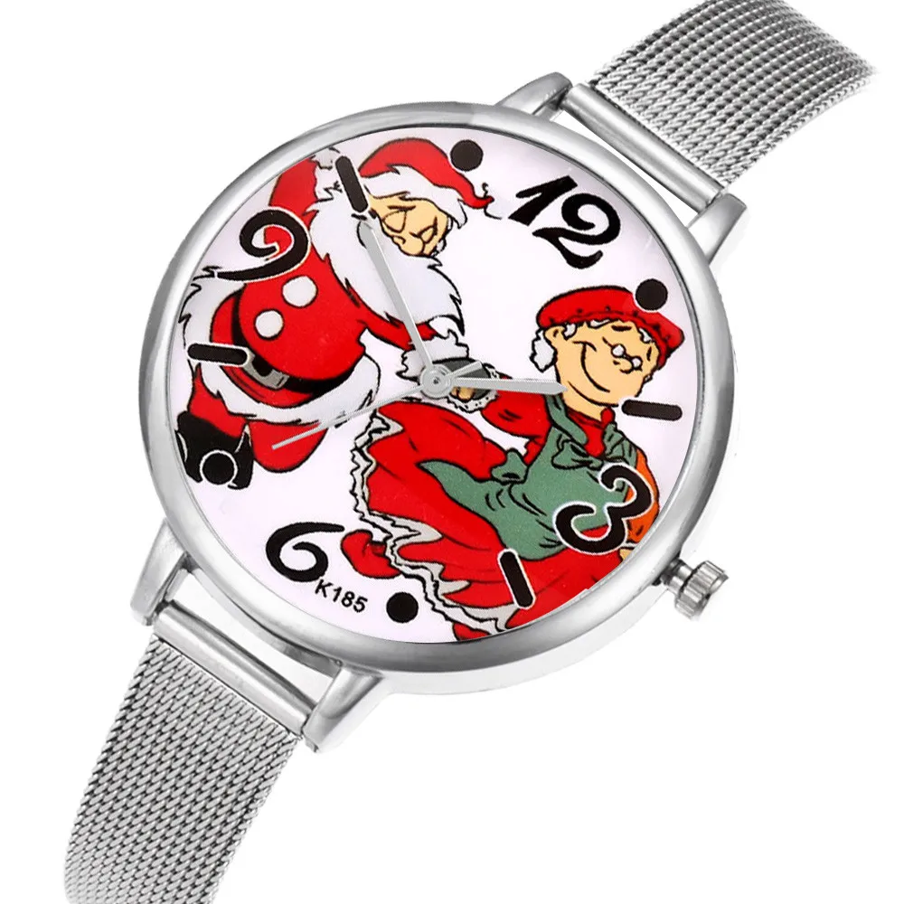 Женские Кварцевые аналоговые наручные часы с циферблатом роскошные рождественские часы простые Стальные наручные часы женские часы Orologio Relogio Feminino - Цвет: I