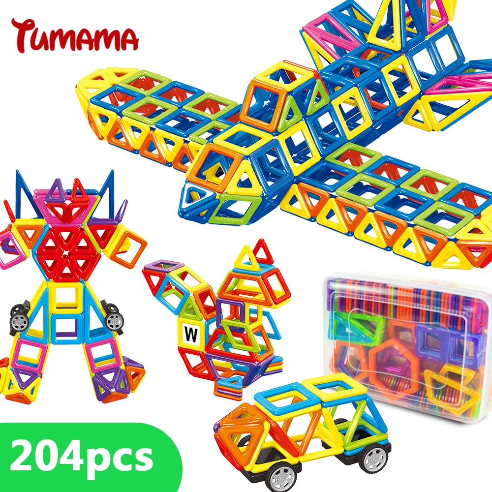 204pcs Mini Magnetic Blocks Brinquedos Models Building font b Toy b font Magnetic Designer Enlighten Bricks