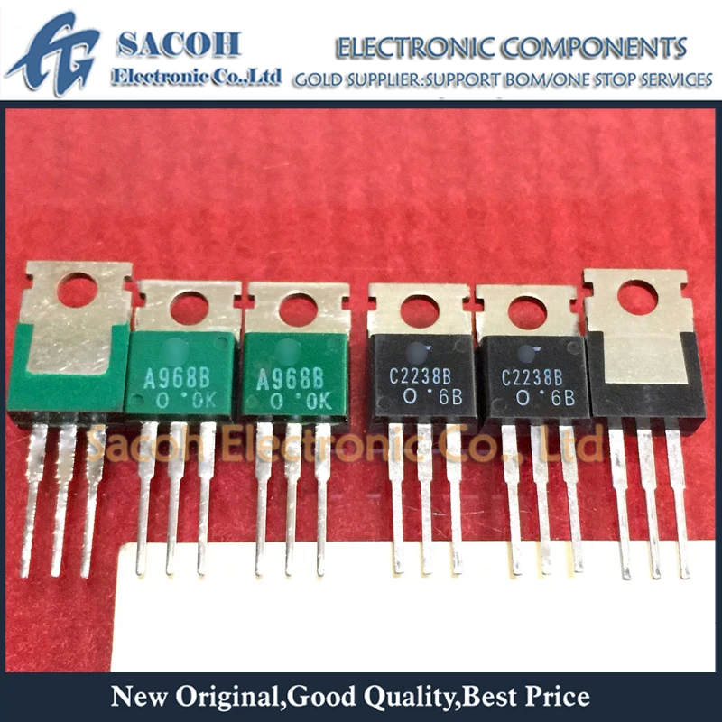 Бесплатная доставка 10 пар 2SA968B 2SA968 + 2SC2238B 2SC2238 TO 220 5A 160 в NPN PNP