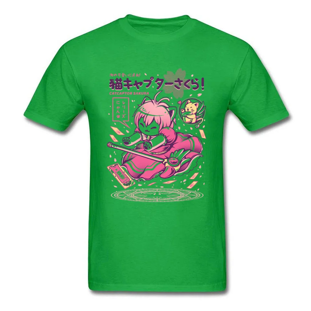 100% Cotton Mens Short Sleeve catcaptor 4866 T Shirts Printed Tops Tees Oversized Family Round Collar Sweatshirts catcaptor 4866 green