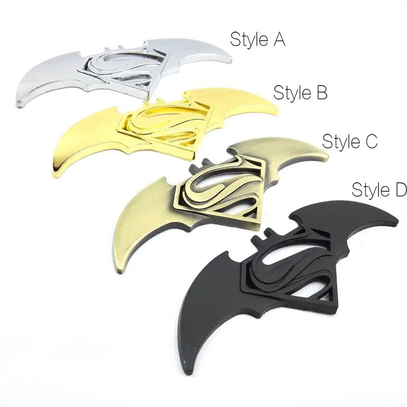 

Huge Car Motorcycle Decor Stickers Batman v Superman: Dawn of Justice 3D Metal Decal Sticker iPad Computer Toy Stickers