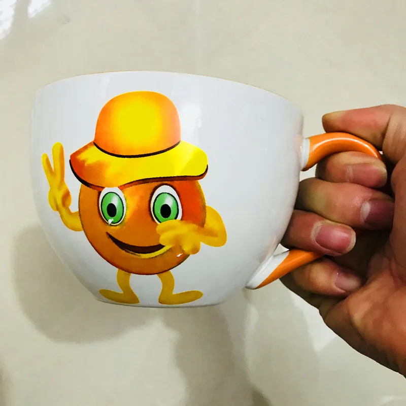 6 M& M Милая кофейная кружка для завтрака, чайные чашки и кружки с ложкой, керамическая большая емкость, мультяшная марка, креативная посуда для напитков - Цвет: 6