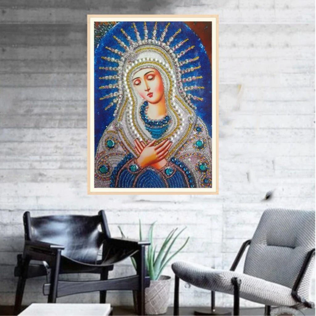 DIY Special Shaped 5D Religion Diamond Painting by Number Kit Partial Drill Rhinestone Embroidery Arts Craft 