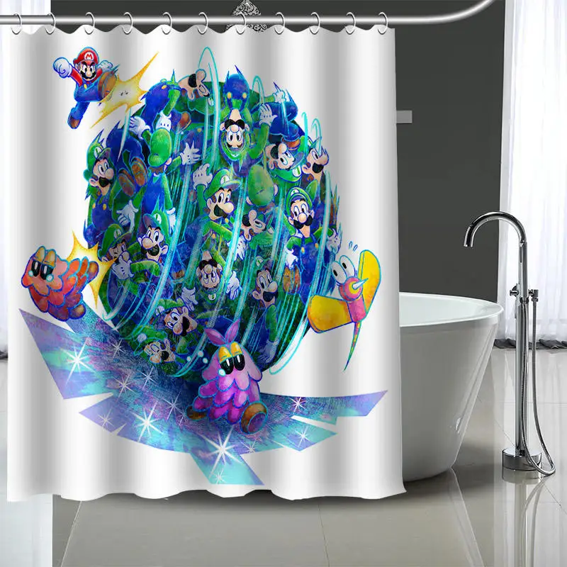 Изготовленный на заказ Супер Марио занавес s полиэстер ванная комната водонепроницаемый Душ занавес с пластиковыми крючками больше размера - Цвет: 4