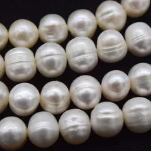 Свободные шарики белый возле круглого пресноводный жемчуг 9-10 мм 1" для DIY ювелирное fppj бусы природа