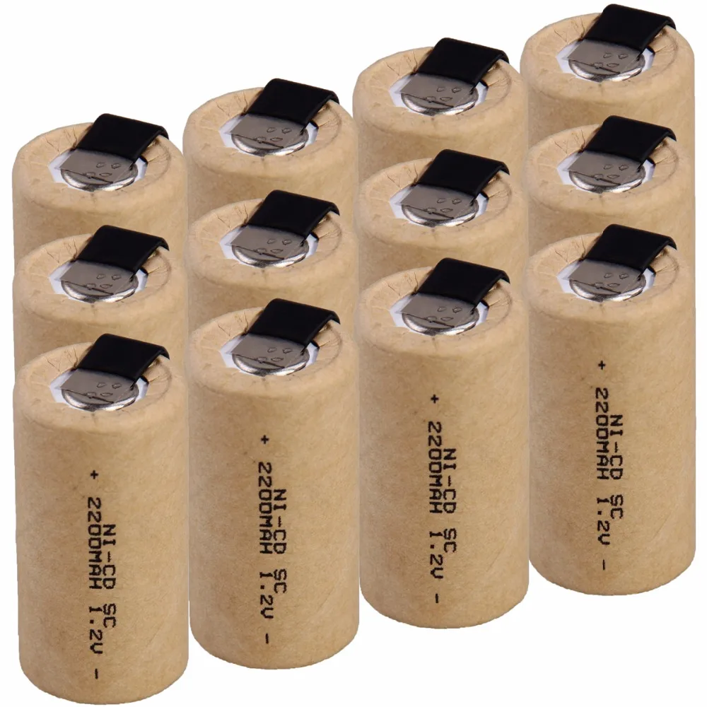 12 шт. SC 2200mah 1 2 v аккумулятор NICD аккумуляторы для makita bosch B & D Hitachi metabo dewalt