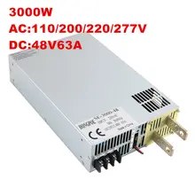 3000 Вт 48 в блок питания 0-48 В Регулируемая мощность 48В постоянного тока ac-dc 0-5 в аналоговый контроль сигнала SE-3000-48 трансформатор питания 48В 62.5A