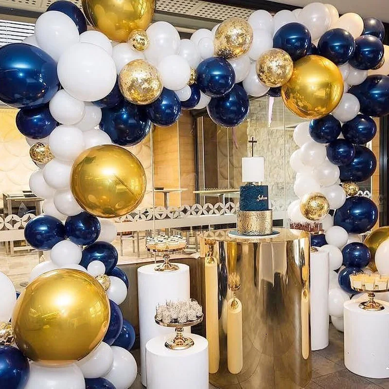 1 Set 12 inch Noctiluca blue Latex balloon 18 inch Heart Matte dark blue balloons Birthday wedding party decoration supplies