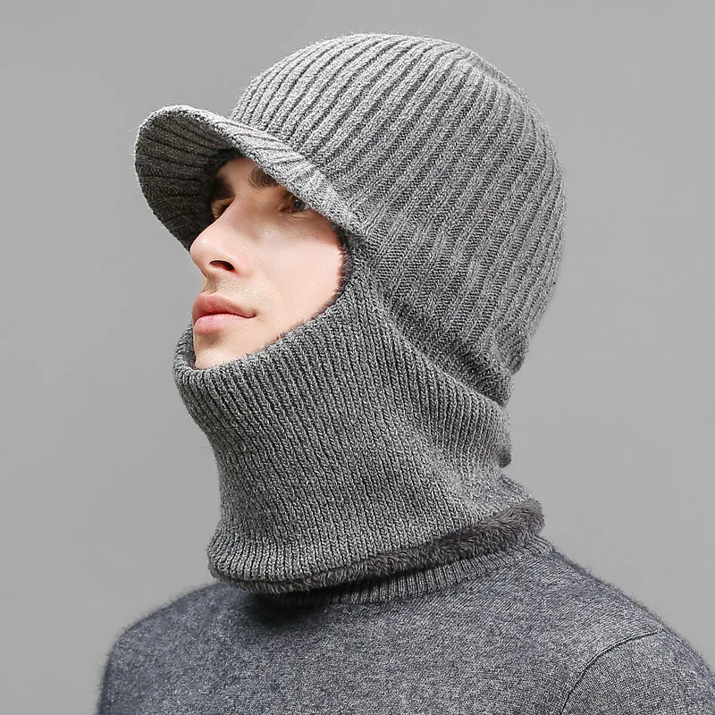 

Winter Hat Men and Women Set Thick Warm Cap  Cold Northeast Wind Masked Ride Around