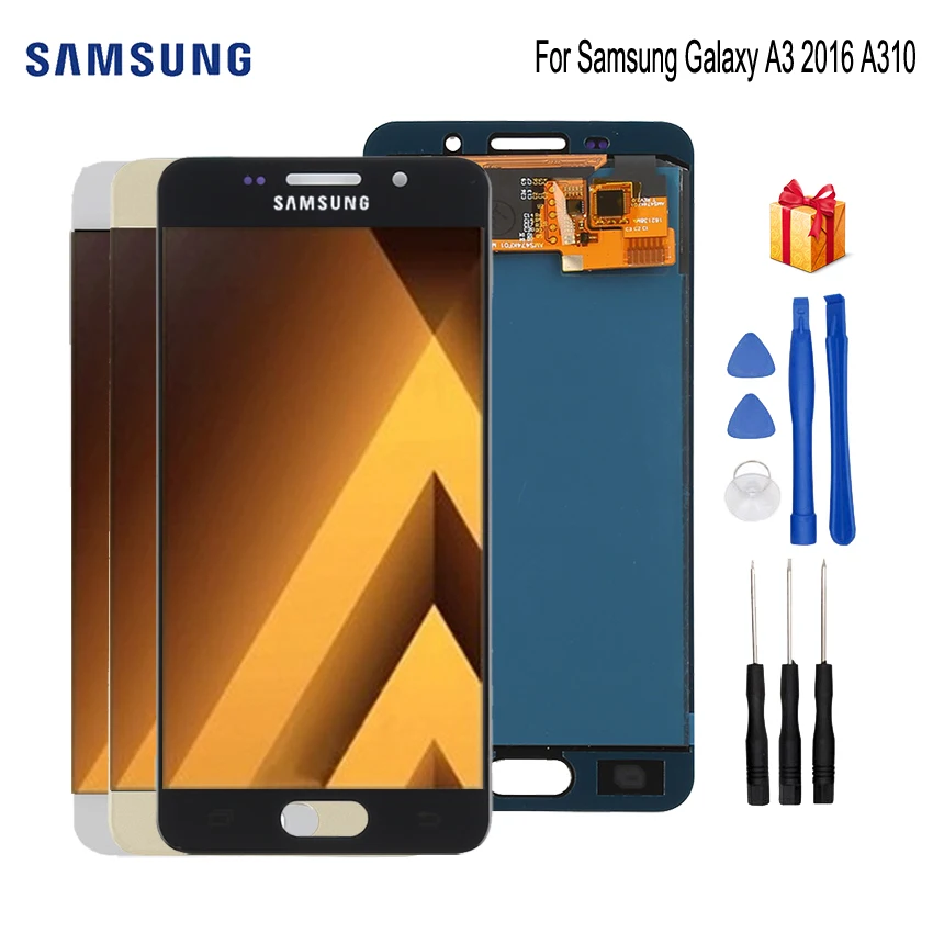 

Original For SAMSUNG Galaxy A3 2016 A310 LCD Display Touch Screen Digitizer Replacement For Samsung A310F SM-A310F Screen LCD