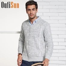 Oufisun бренд мужской осень зима модный Повседневный Кардиган свитер пальто мужчины свободный крой хлопок теплый вязаный свитер пальто мужчины