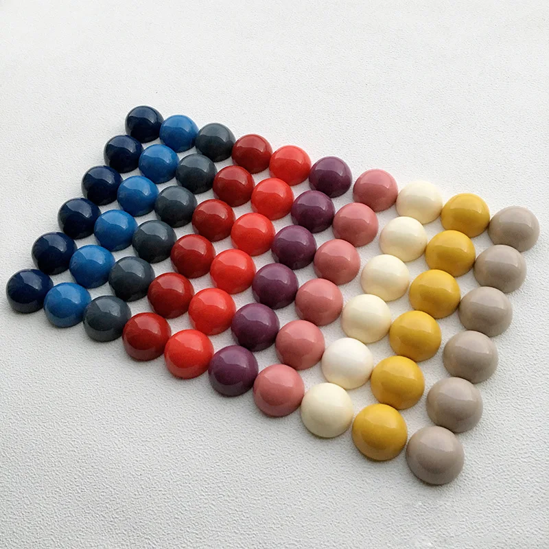 

5pcs 18mm Semicircle Jewelry Beads Resin Findings DIY Handmade Glass Cabochon Base Tray Accessory Pendant Charms F285