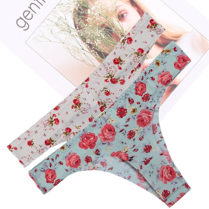 

Sexy Tanga Women Thong Seamless Flower Print Underwear Women String Sexy Panties G string Women Underwear bragas