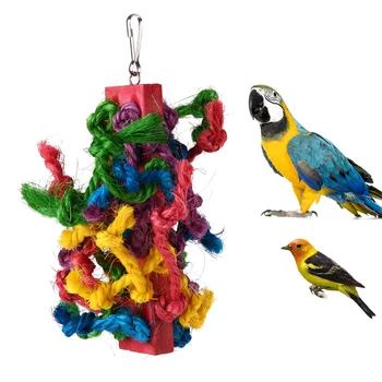 

1PC Colorful Sisal Parrots Toys Cotton Rope Bird Chew Climbing Toys for Parrots Cockatiel Birds Funny Toy Pet Supplies