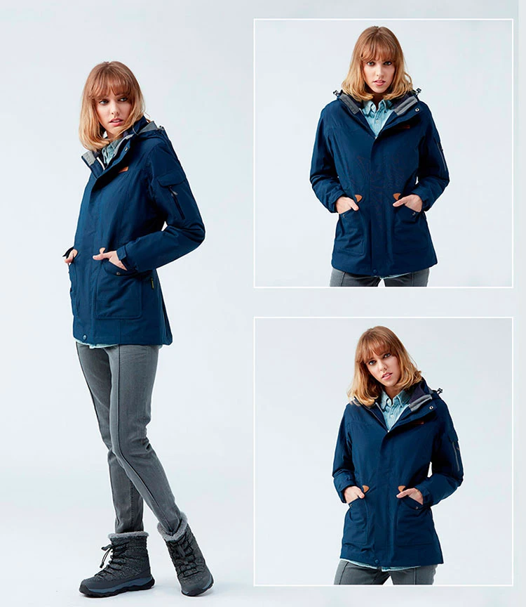 Новинка, женская зимняя теплая флисовая куртка, 3 в 1, из двух частей, теплая ветровка, для спорта на открытом воздухе, Походов, Кемпинга, катания на лыжах, Брендовые пальто MB131