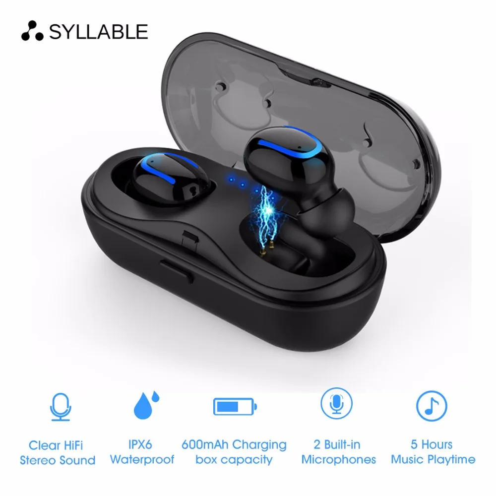 

2019 SYLLABLE HBQ-Q13S Bluetooth V5.0 TWS Earphones with Charging Box 600mAh extra EarBuds SYLLABLE Q13S TWS bluetooth headphone