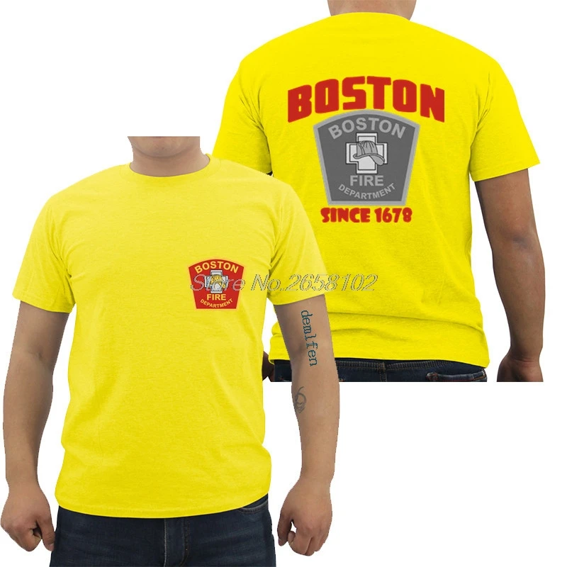 New Fire Department Boston City Massachusetts FireFighter Rescue T-Shirt