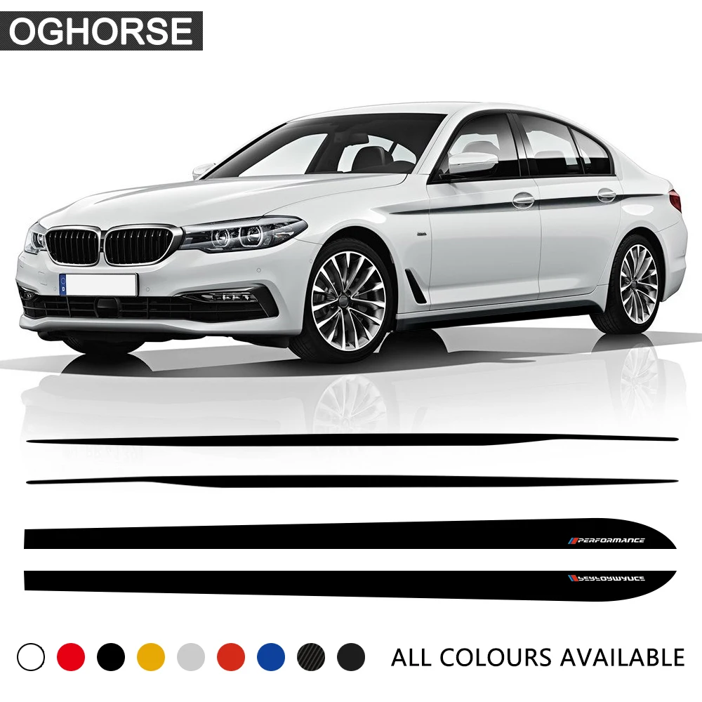 Set M Performance Door Side Stripe Sticker Decal Waist Line Racing Body Decal Decoration for BMW 5 Series G30 G31 Accessories