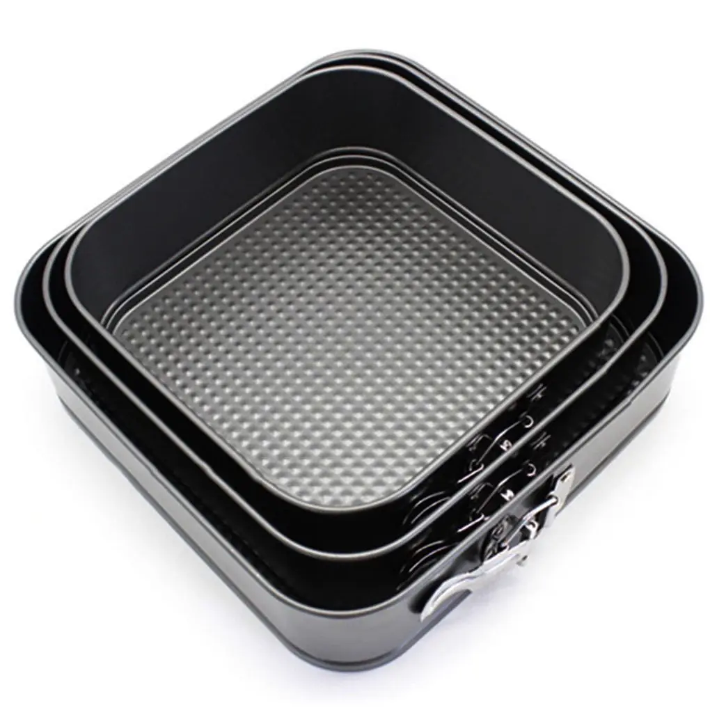 

8/9/10 Inch Square DIY Cake Mold Non Stick Slipknot Removable Base Home Cake Mold Baking Pan Tray DIY Tools