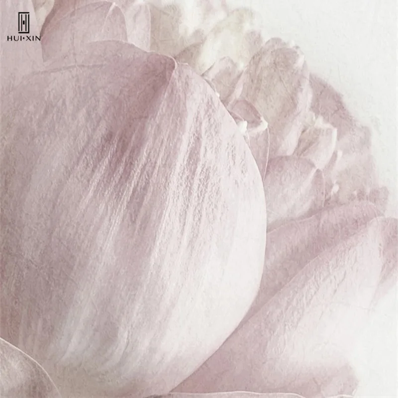 Nordic Modern Concise Wall Paintings Art Decorative Canvas Posters Of Composite painting White Pink Gray Flowers For Home Decor