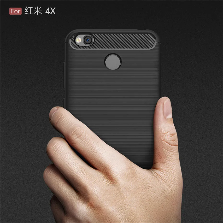 

Thouport For Xiaomi Redmi 4X Case Silicone Shell Protective Carbon Fiber ShockProof TPU Phone Case For Xiaomi Redmi 4X Pro Cover