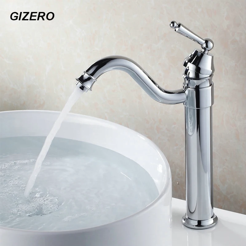 Swivel Faucet Chrome Brass Finish Bathroom Countertop Basin Faucet Deck