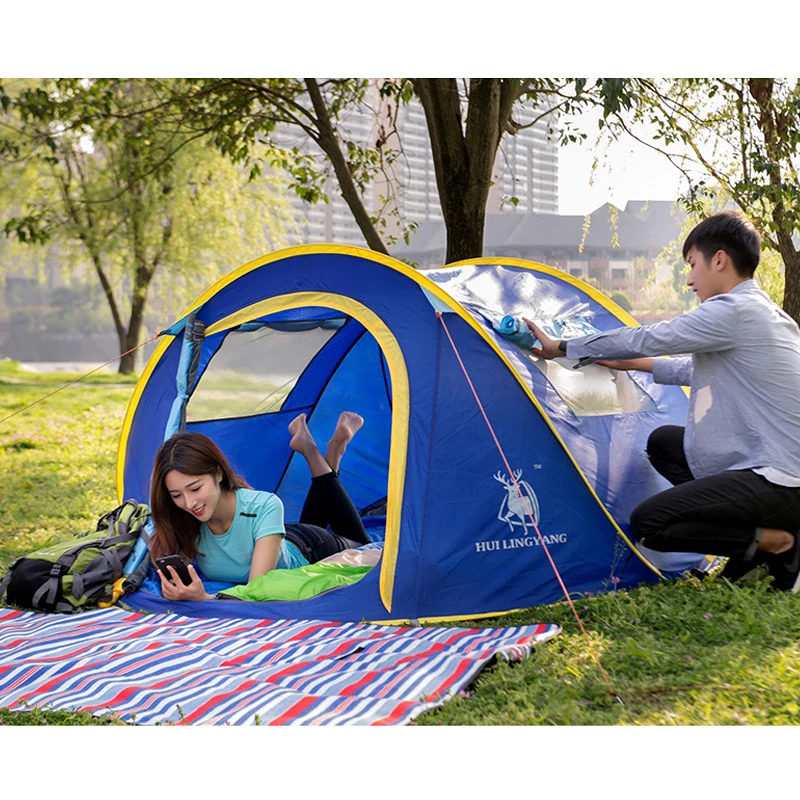 2-3 человек Автоматическое быстрое открытие бросок палатки наружные палатки метание Водонепроницаемый Кемпинг Пешие прогулки палатки Семейные палатки портативные