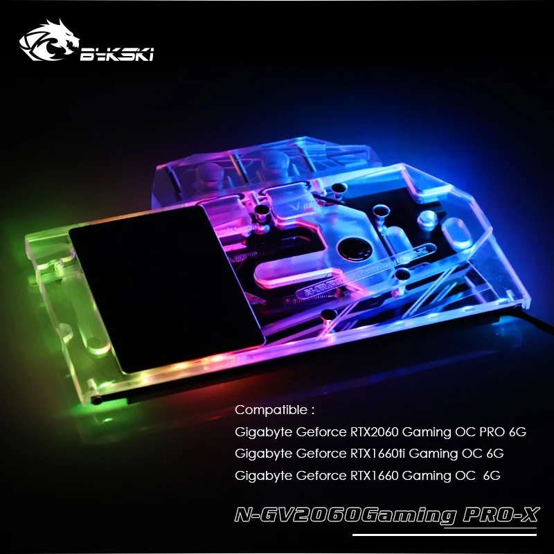 Водяной кулер Bykski GPU для Gigabyte Geforce RTX2060 /1660ti/1660 Gaming OC PRO 6G VGA блок водяного охлаждения