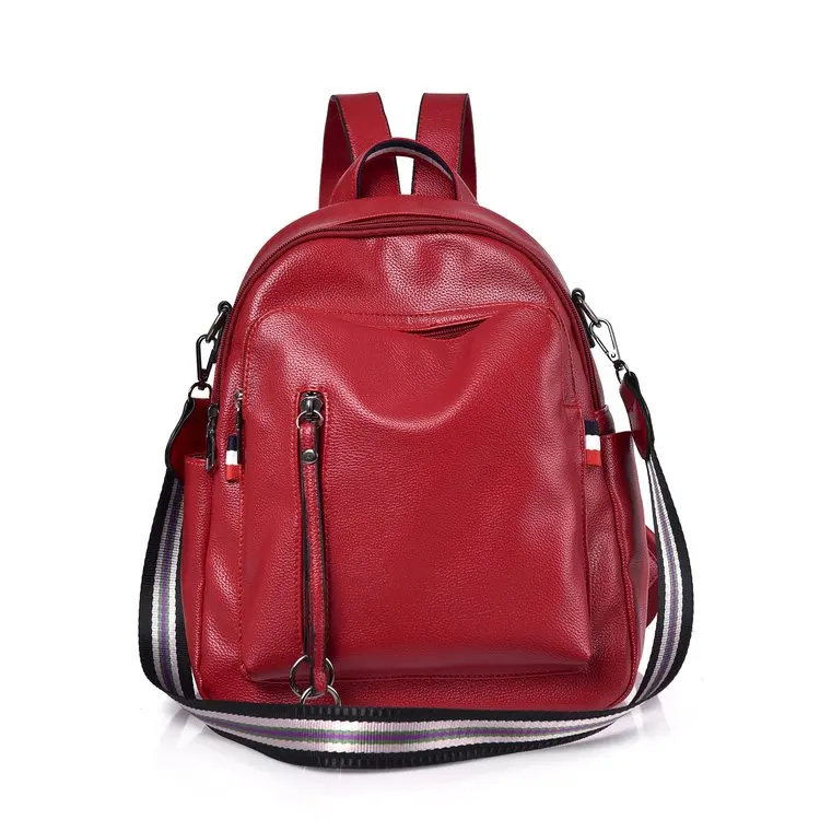 

2019 Designer Brand New Preppy Style Leather School Backpack Bag for College Simple Design Women Casual Daypacks Mochila Female