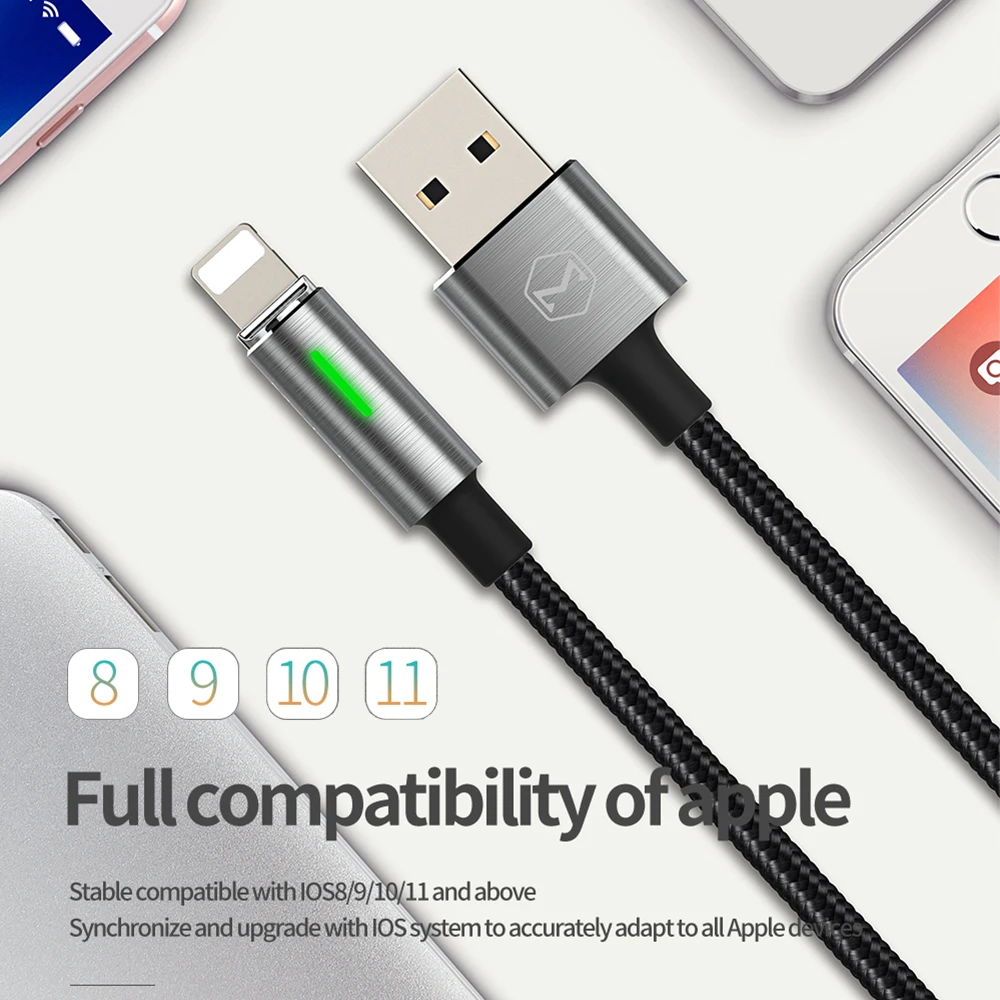 Кабель Mcdodo Lightning/USB для iPhone X XS 11 Plus автоматическое отключение шнур быстрой зарядки