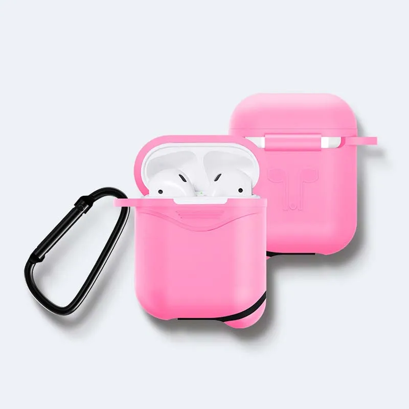 XSDTS силиконовый чехол для Apple Airpods 1 2 чехол для наушников чехол для зарядки s крышка светится в темноте с заглушкой от пыли - Цвет: 4-Pink
