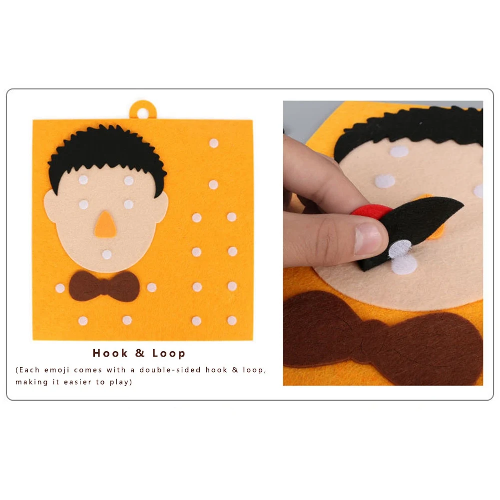 Cute Felt Cloth Facial Expression Puzzle 3D Five Sense Organs Toy Kids Recognition Training Toys DIY Educational Toy