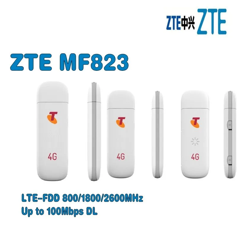 Placa de Dados t e Mf823 Lte de Banda Original Desbloqueado Mbps 4g Larga Usb Modem Dongle Prancha Mais 2pcs Antena z 100 6 High Quality Computador e Escritório