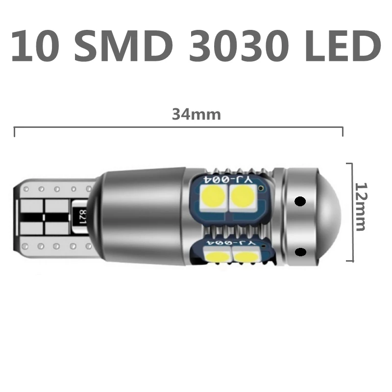 2 шт. T10 супер яркий 10 SMD 3030 светодиодный Canbus без ошибок Авто парковочный светильник W5W автомобильный клиновидный задний фонарь внутренняя лампа для чтения купольная лампа