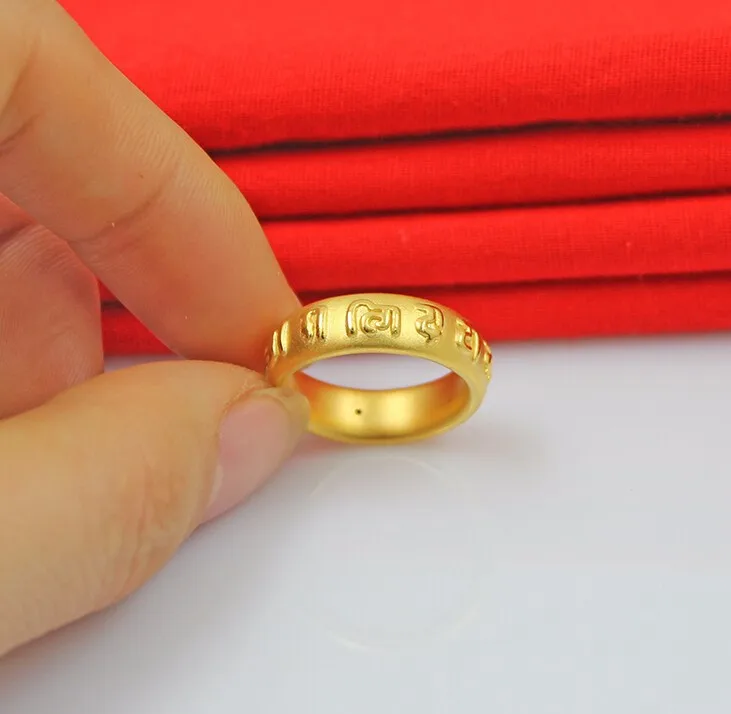 Подлинное 999 твердое 24K желтое Золотое кольцо обручальное кольцо Размер США 5