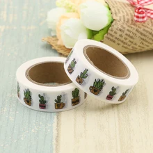 Printing Washi Tape Japanese Cactus Plants 10m Kawaii Scrapbooking Tools Masking Tape Christmas Photo Album Diy Decorative Tapes