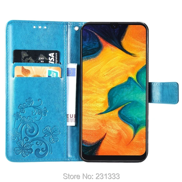 Блестящий кожаный чехол кошелек с бриллиантами и клевером для Samsung Galaxy FEEL 2 A30 A10 A40