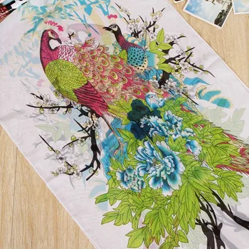 

Bohemian peacock Silk Scarf Fashion Foulard Satin Shawl Scarfs Big Size 50*160=0cm Square silk Hair / Head Scarves Women bandana