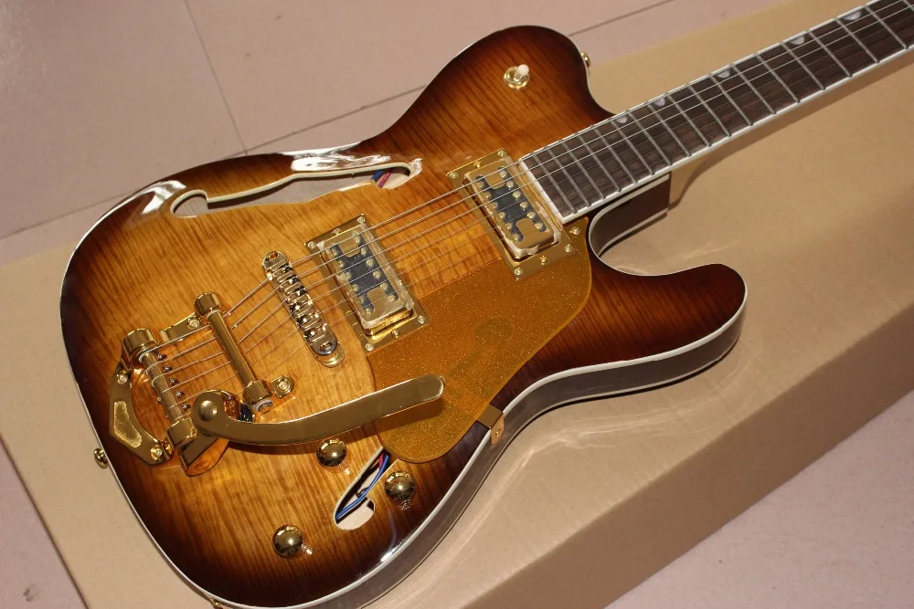 

HOT double F hole TELE JAZZ Electric guitar custom,Factory direct sales, can be a large number of custom,beautiful