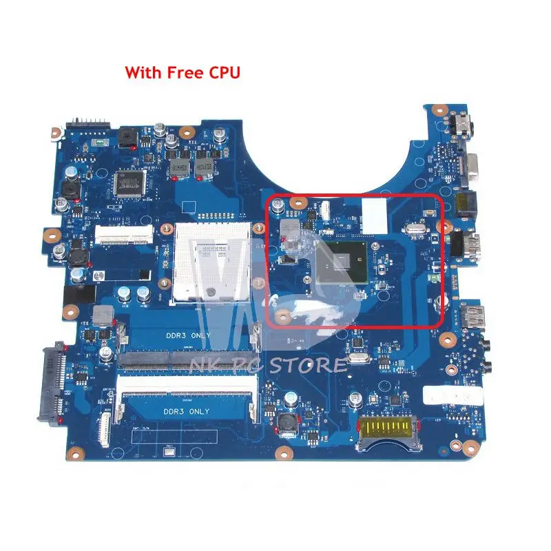 Nokotion لسامسونج np-r540 laptop motherboard uma hm55 ddr3 الشحن cpu BA41-01219A BA92-06381B BA92-06381A