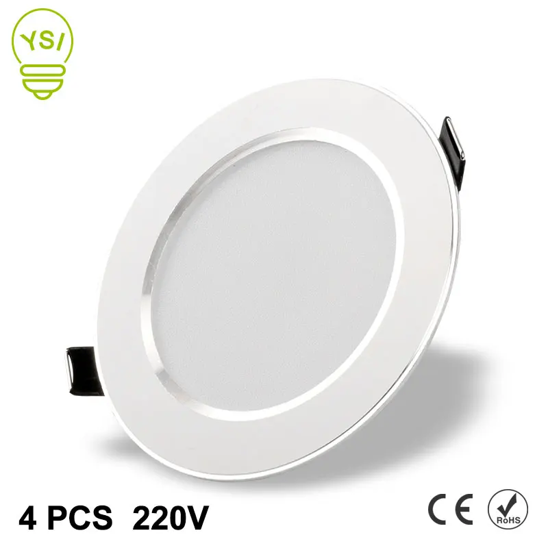 

4Pcs 220V 230V Led Downlight 3W 5W 7W 9W 12W 15W Round Recessed Lamp LED Ceiling Lamp For Indoor Lighting
